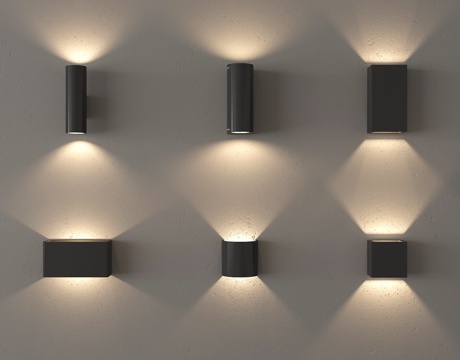 现代壁灯 室外壁灯 小壁灯 庭院壁灯 氛围灯su模型