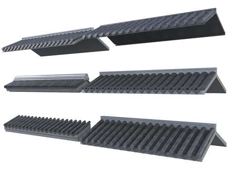 新中式屋檐 檐线 瓦片 中式屋檐 古建顶 小坡屋su模型