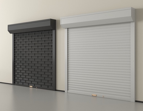 现代卷帘门 卷闸门 车库门 仓库门 防盗门su模型