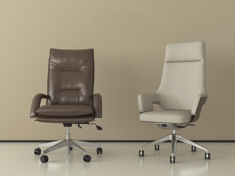 现代办公椅 有滑轮 会议椅 扶手椅su模型