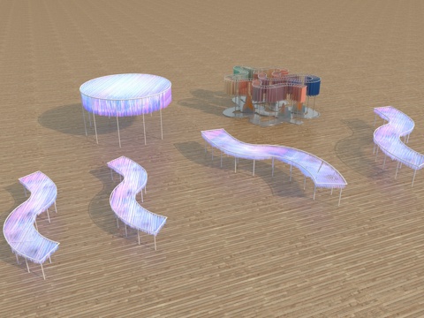  廊架 景观架 休闲廊架  遮阳棚3d模型 