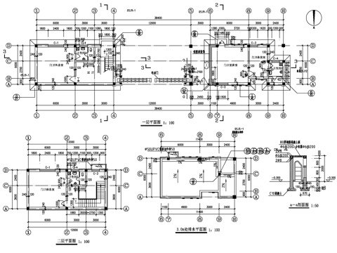 主入口大门门头详图CAD施工图集 3套cad施工图