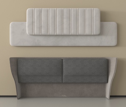 现代床靠背 床品 床头su模型