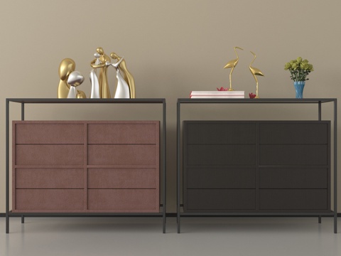 现代玄关柜 装饰柜 边柜su模型