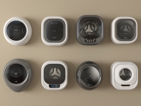 现代洗衣机  壁挂洗衣机su模型