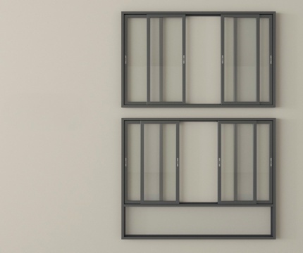 现代推拉窗 阳台窗 落地窗su模型