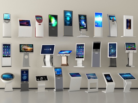 现代一体机导向屏 一体机查询机 挂号机叫号机su模型