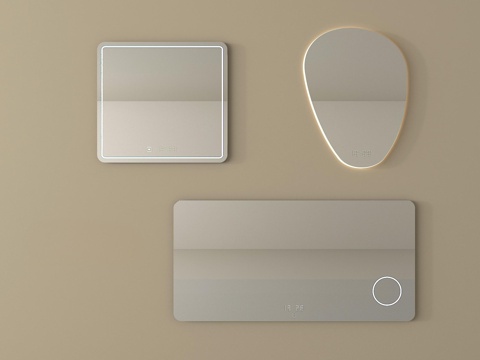 现代镜子 智能镜 化妆镜 浴室镜su模型