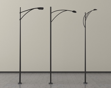 现代户外路灯 高杆灯 景观灯su模型