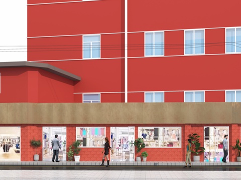  马路 外景 建筑 街边3d模型 