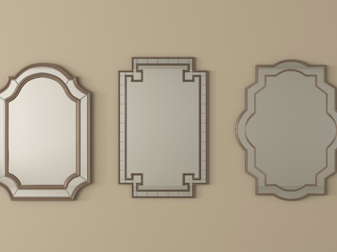 法式镜子 装饰镜子 化妆镜 浴室镜su模型