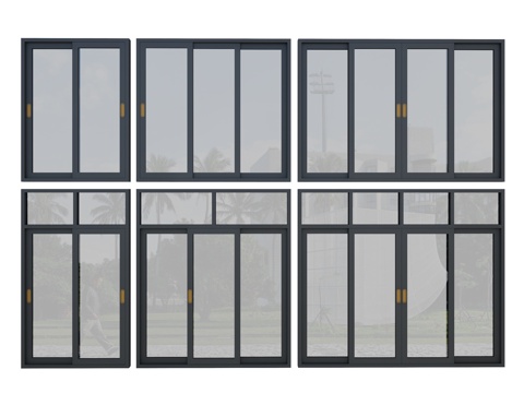 现代推拉门 玻璃推拉门 玻璃门 三联动推拉门 厨房门su模型