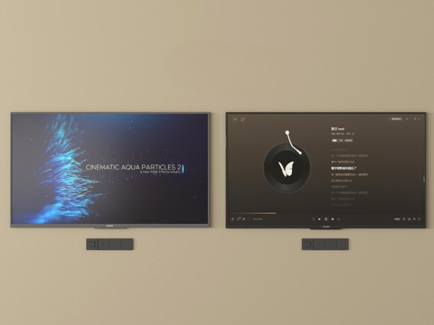  现代智能电视 液晶电视 壁挂电视3d模型 