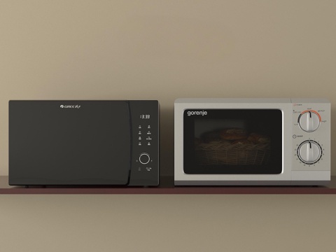 现代微波炉 厨房电器su模型