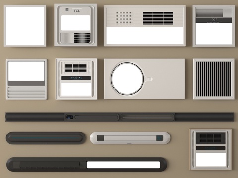 现代浴霸 风暖机 集成浴霸 排风取暖器 线型浴霸su模型