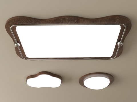 中古风吸顶灯 客厅吸顶灯 卧室吸顶灯su模型