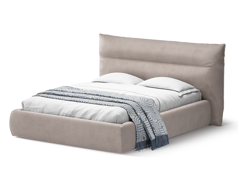  现代简约双人床 双人床 简约床 卧室床 抱枕 床垫3d模型 