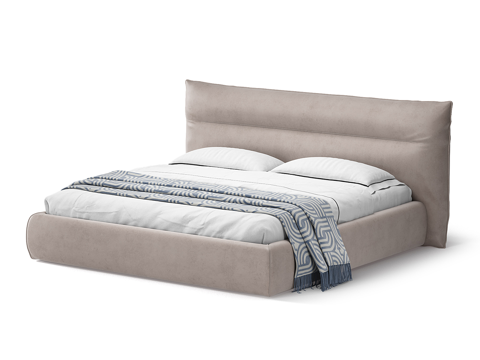  现代简约双人床 双人床 简约床 卧室床 抱枕 床垫3d模型 