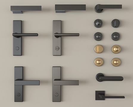 现代门把手 门锁 门把手 房门把手 拉手su模型
