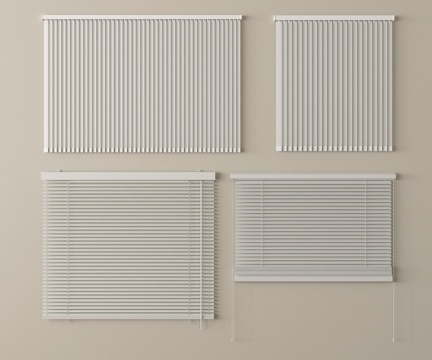 现代百叶帘 卷帘 窗帘su模型