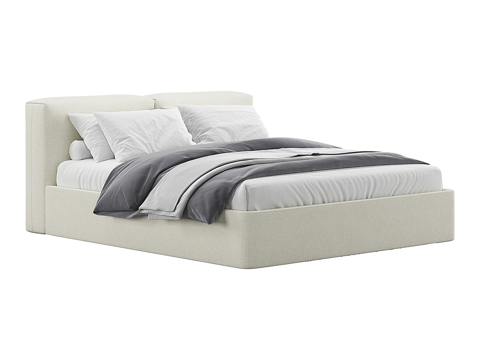  现代简约双人床 双人床 简约床 卧室床 抱枕 床垫3d模型 