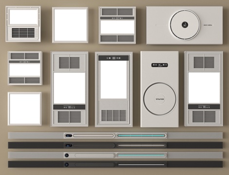 现代浴霸 风暖机 集成浴霸 排风取暖器 线型浴霸su模型