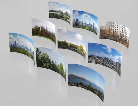 现代景观小品 环绕背景 户外外景 城市背景 背景贴图su模型