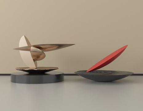 现代摆件 艺术摆件su模型