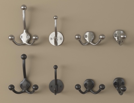 现代挂钩 金属挂钩 衣服挂钩su模型