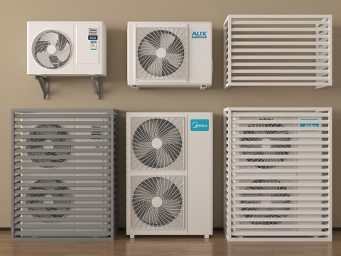 现代空调外机 空调压缩机 外机保护罩su模型