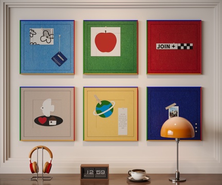 现代多巴胺装饰画su模型