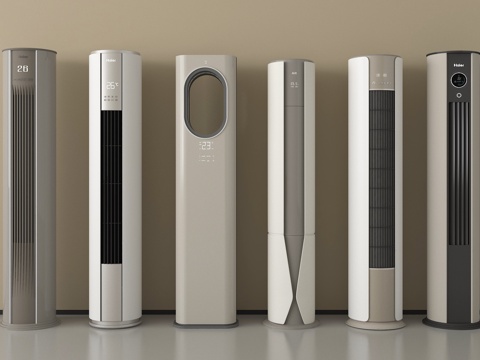 现代空调 立式空调su模型