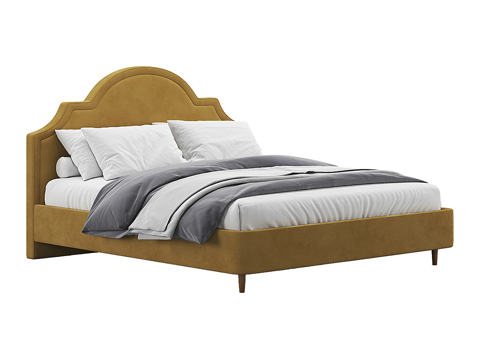  现代简约双人床 双人床 简约床 卧室床 抱枕 床垫3d模型 