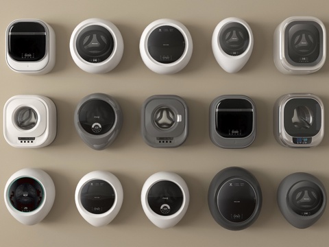 现代洗衣机  壁挂洗衣机su模型