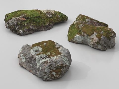 园林石头景观石 假山石块岩石造景 景观小品su模型