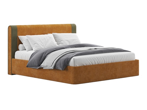  现代简约双人床 双人床 简约床 卧室床 抱枕  床垫3d模型 