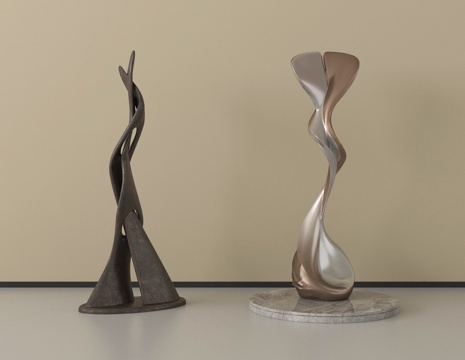 现代雕塑摆件 抽象雕塑su模型