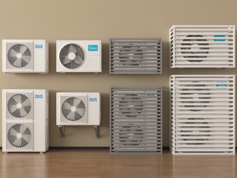 现代空调外机 外机保护罩su模型