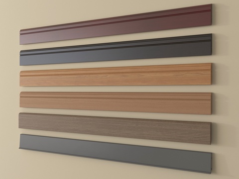 现代踢脚线 实木踢脚线su模型