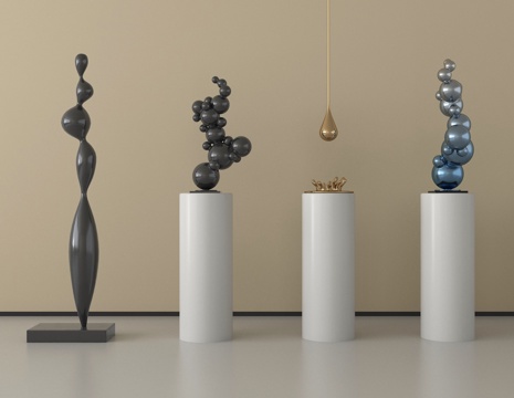 现代雕塑摆件 抽象雕塑su模型