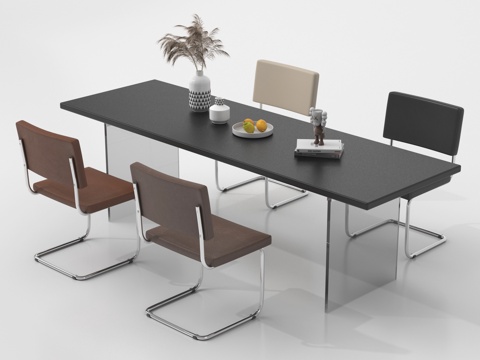 现代餐桌椅组合su模型