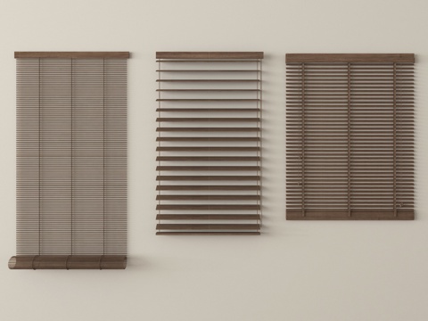 现代百叶帘 卷帘 窗帘su模型