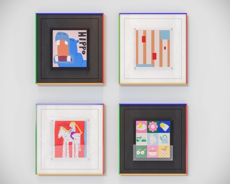 现代多巴胺装饰画su模型