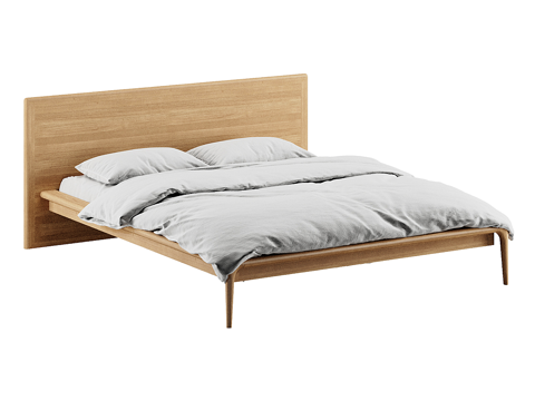  北欧简约双人床 双人床 简约床  抱枕3d模型 