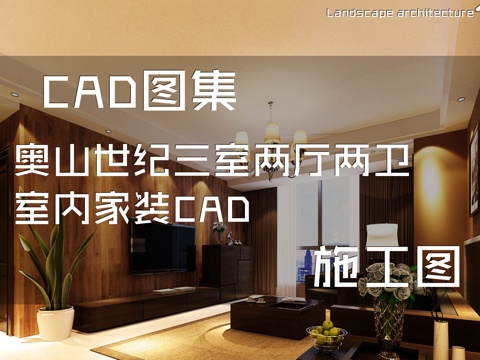 奥山世纪三室两厅两卫室内家装CAD施工图cad施工图