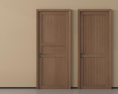 中古实木门 单开门 卧室门 平开门su模型