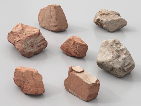 现代石头 石块 景观石su模型