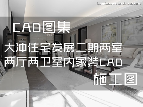 大冲住宅发展二期两室两厅两卫室内家装CAD施工图cad施工图