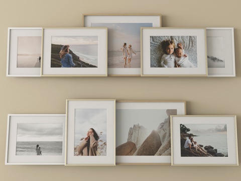 现代相框 人物 照片墙su模型