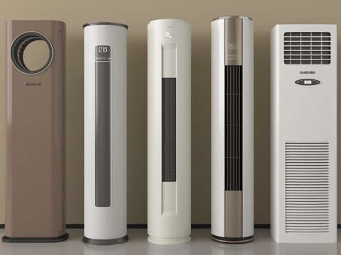 现代空调 立式空调su模型